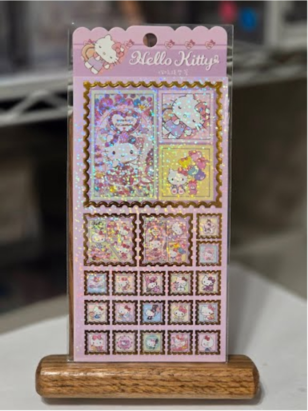 #HK-2247 Hello Kitty Stamp Sticker Sheet Foil Laser Stickers